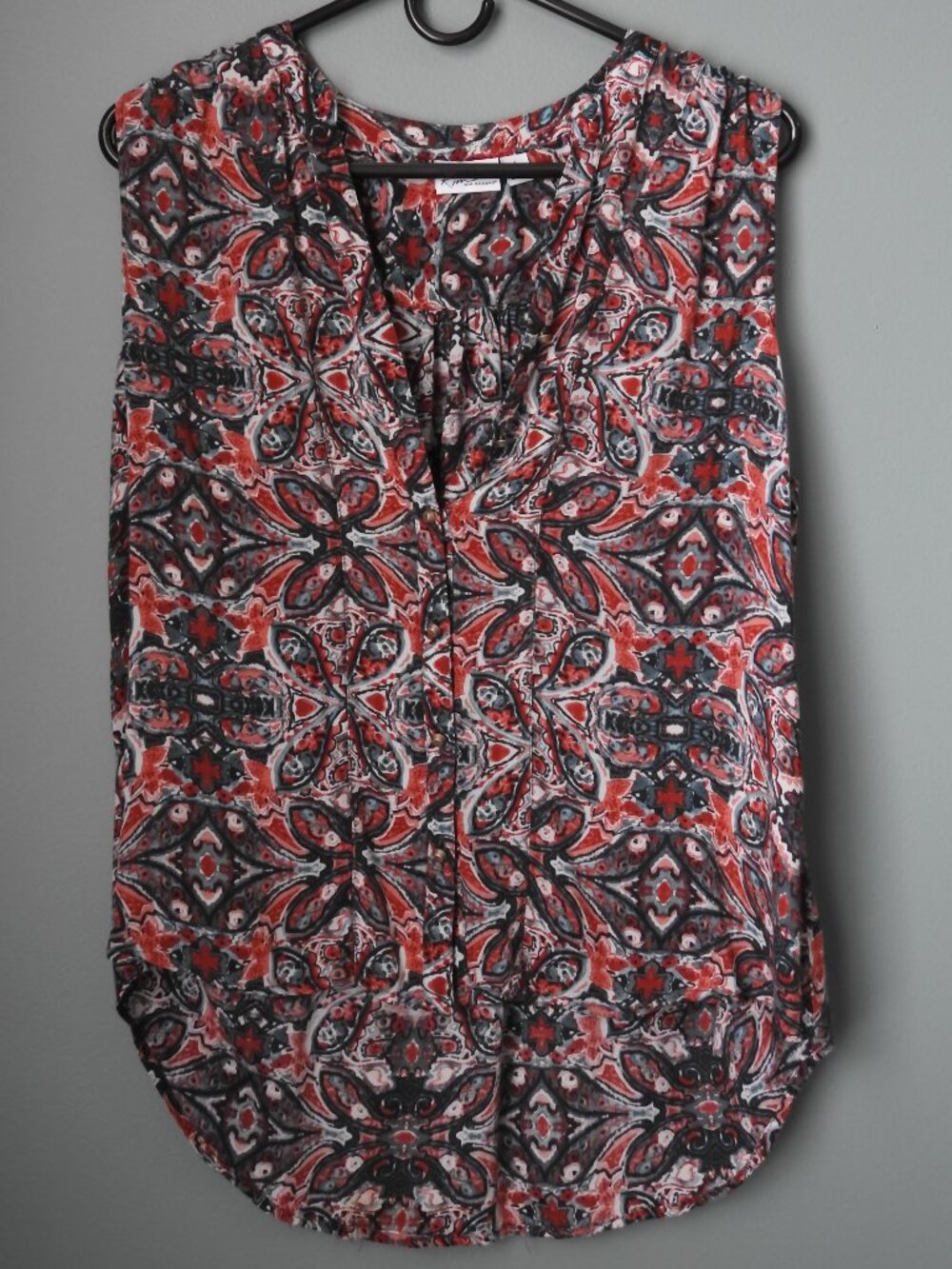 2/$15 Kim Rogers Colorful Flowy Sleeveless Vest - Size Large